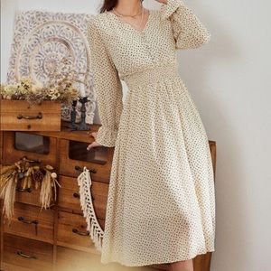 Allover print button front dress